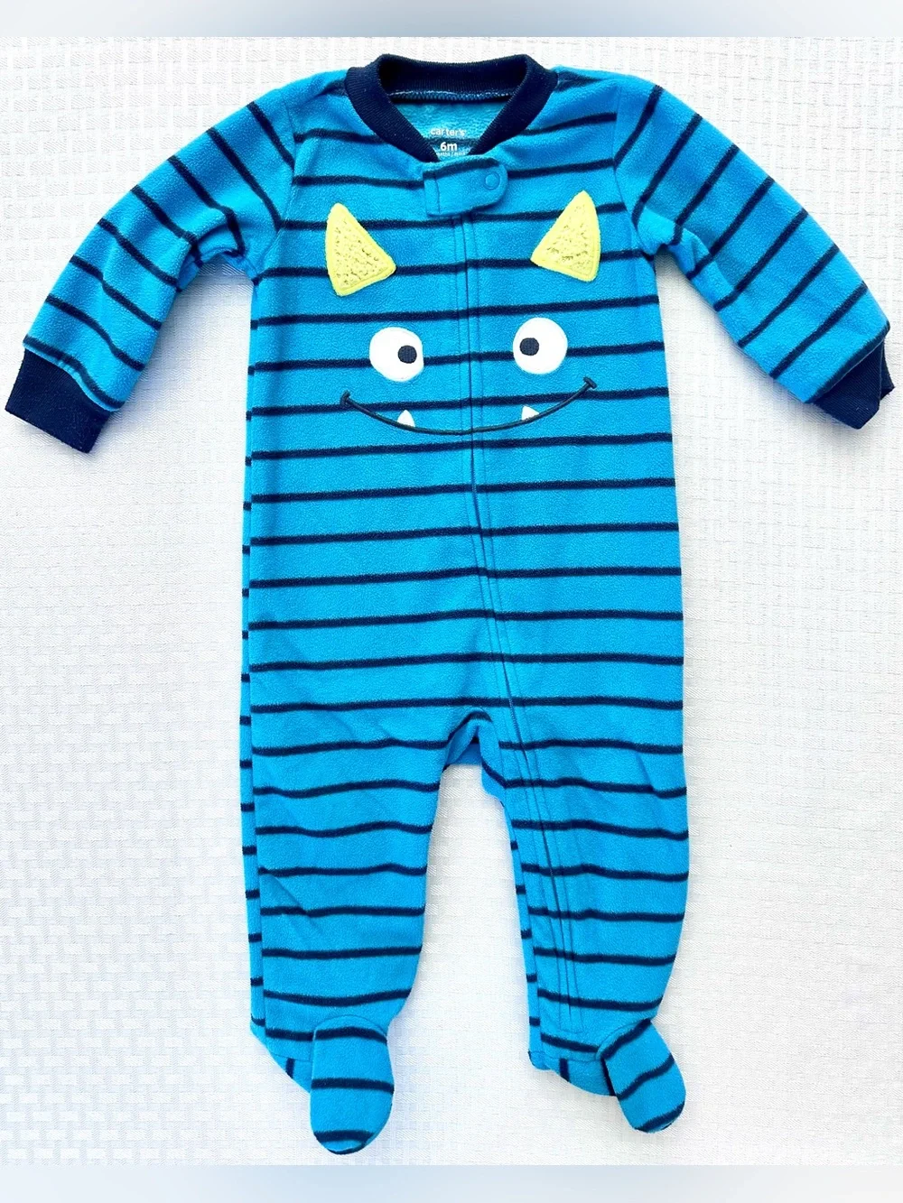 Carter’s Baby Boy 6M Fleece Footed Pajamas Lot 3 Monster Dinosaur Airplanes